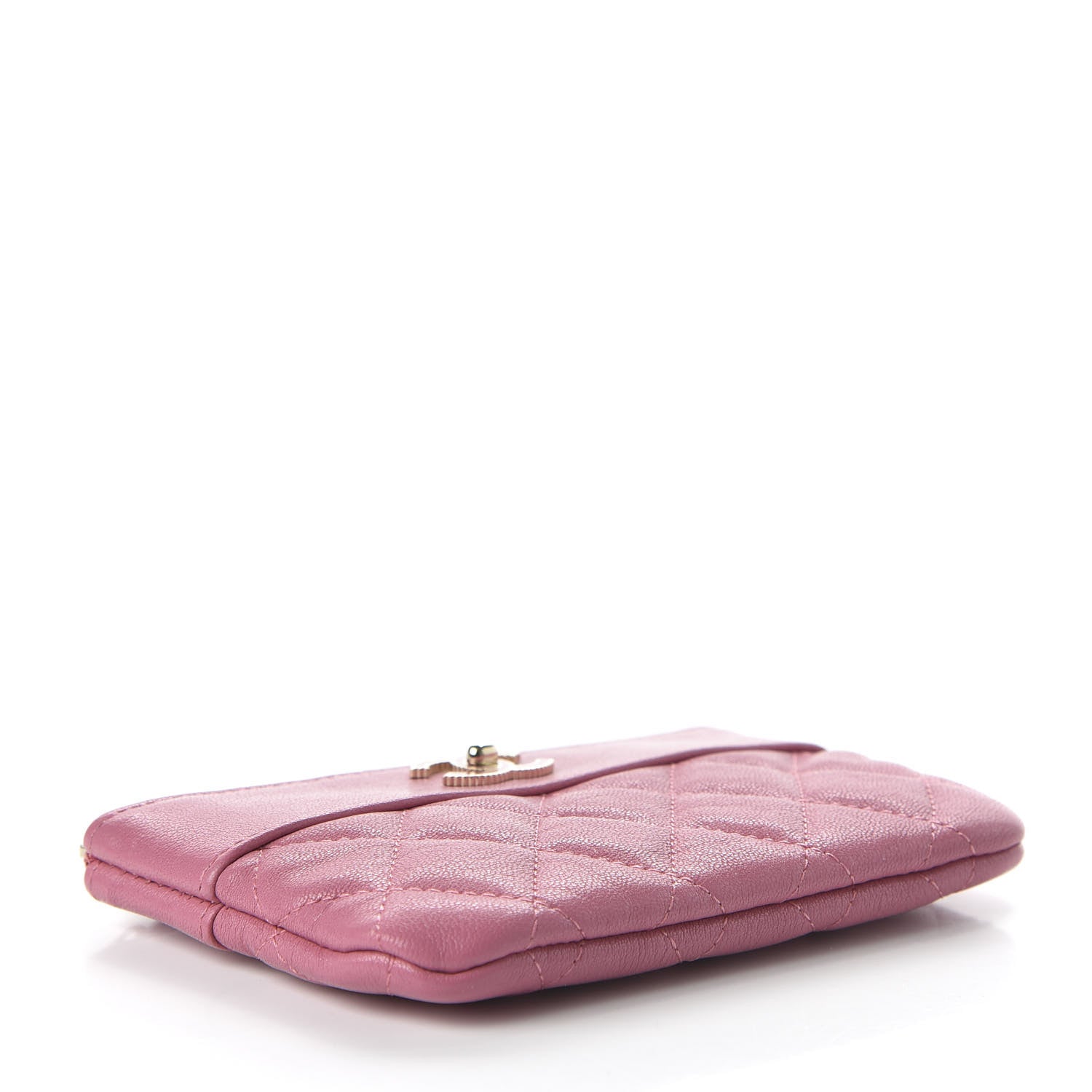 Chanel Sheepskin Quilted Small Vintage Mademoiselle Cosmetic Case Dark Pink 4 of 10