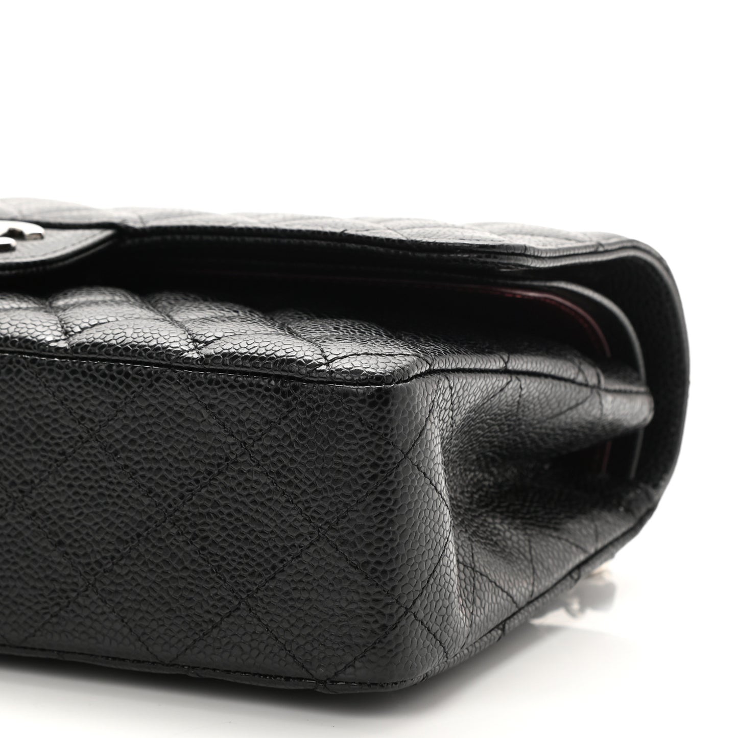 Caviar Quilted Medium Double Flap Black