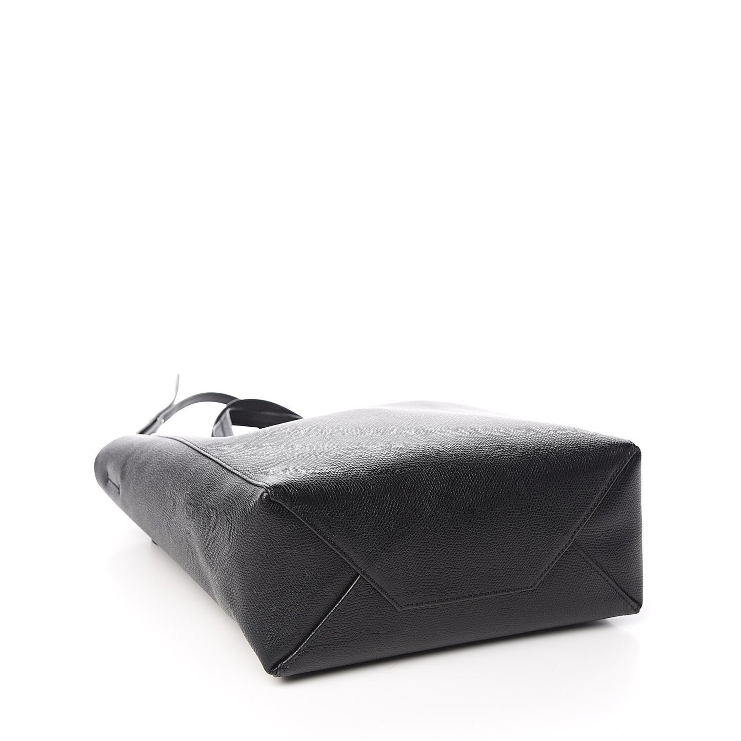 Grained Calfskin Small Vertical Cabas Black