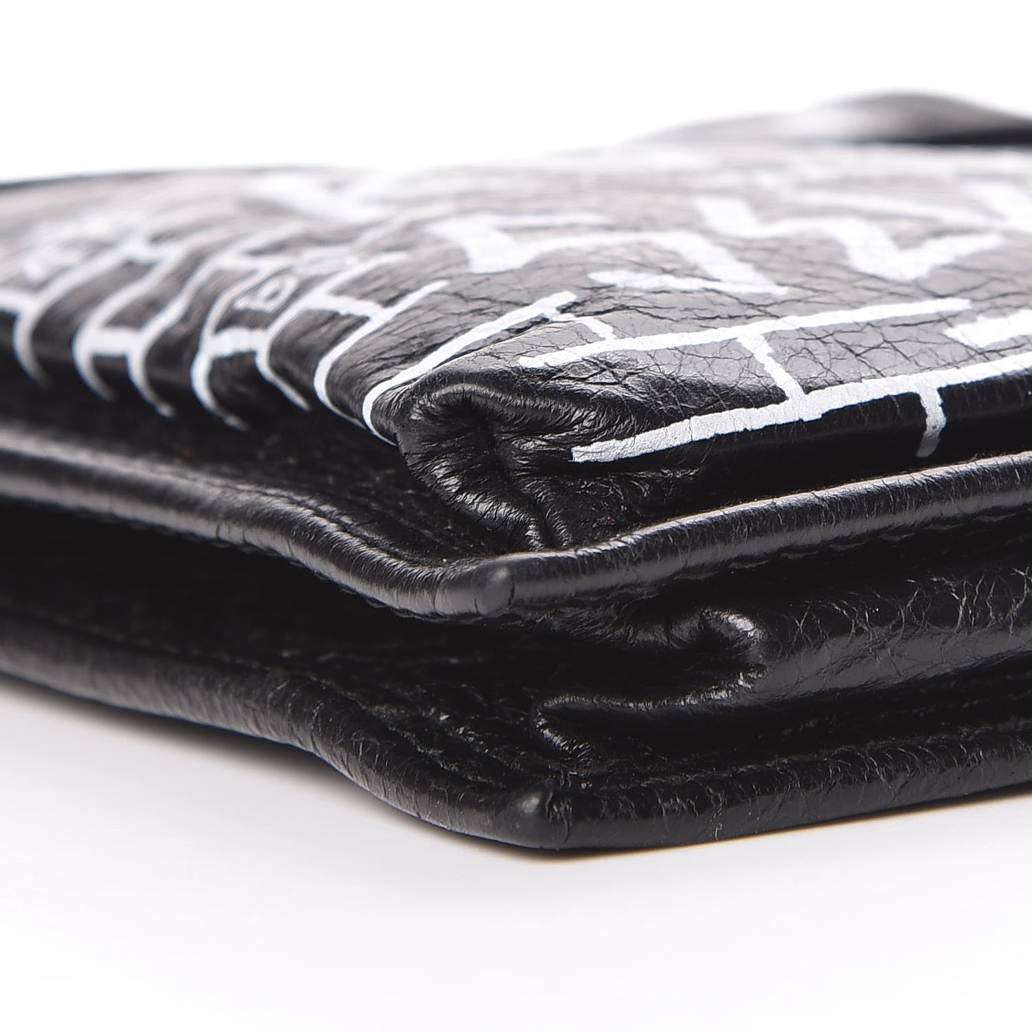 Balenciaga Agneau Graffiti All Over Small Explorer Pouch with Strap Black White 9 of 13