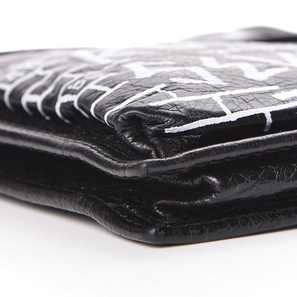 Balenciaga Agneau Graffiti All Over Small Explorer Pouch with Strap Black White 9 of 13
