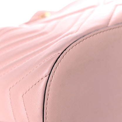 Gucci Calfskin Matelasse Sylvie Web GG Marmont Bucket Bag Perfect Pink 10 of 17