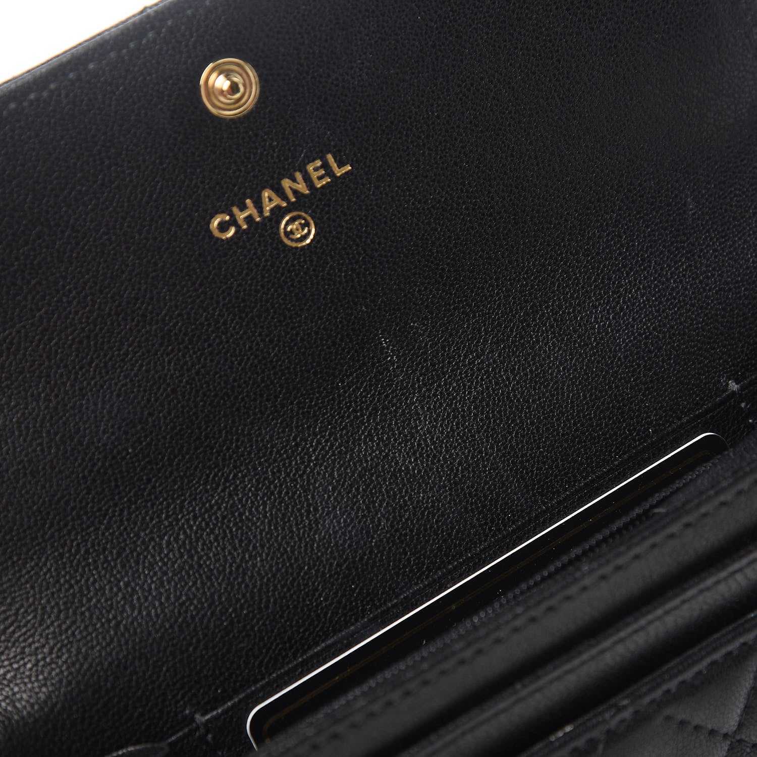 Chanel Goatskin Quilted Medium 19 Flap Wallet Black 9 of 10