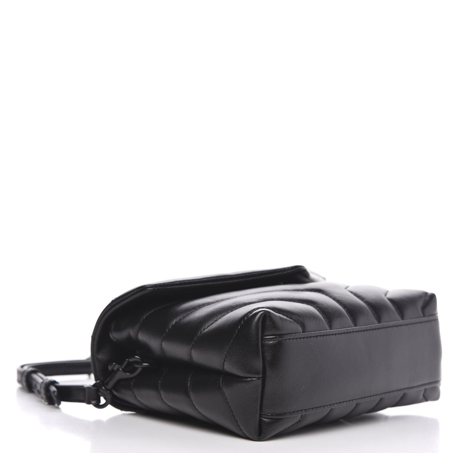 Calfskin Y Quilted Monogram Toy Loulou Crossbody Bag Black