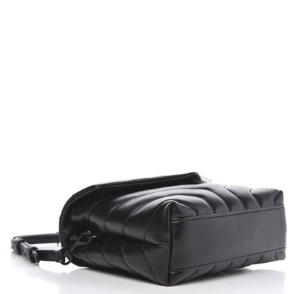 Saint Laurent Calfskin Y Quilted Monogram Toy Loulou Crossbody Bag Black 4 of 11