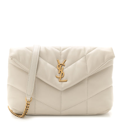 Saint Laurent Lambskin Quilted Toy Loulou Puffer Monogram Chain Satchel Crema Soft 1 of 11