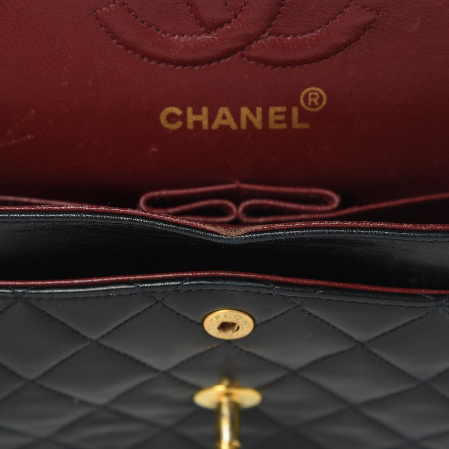 Lambskin Quilted Small Double Flap Black