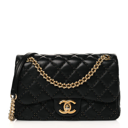 Chanel Lambskin Quilted Small Beaded Flap Black 1 of 10
