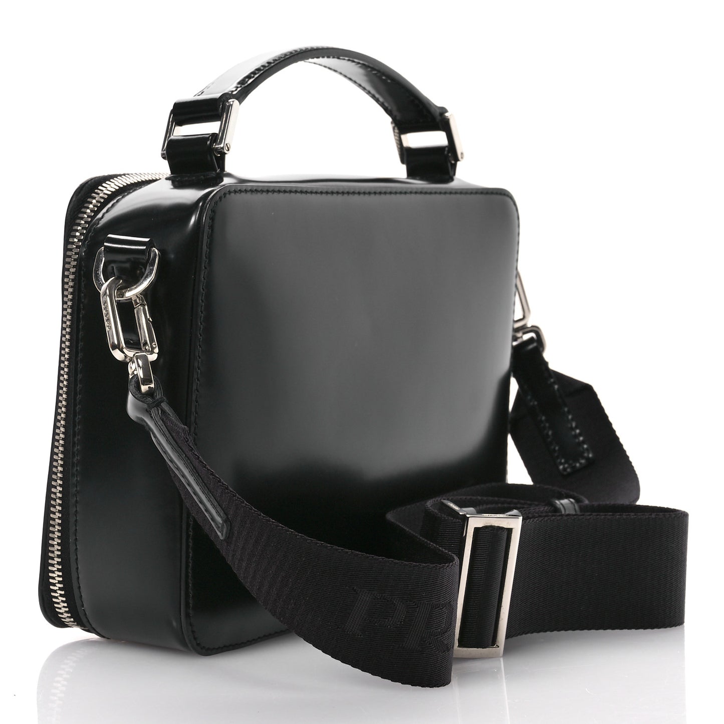 Spazzolato Medium Brique Crossbody Bag Black