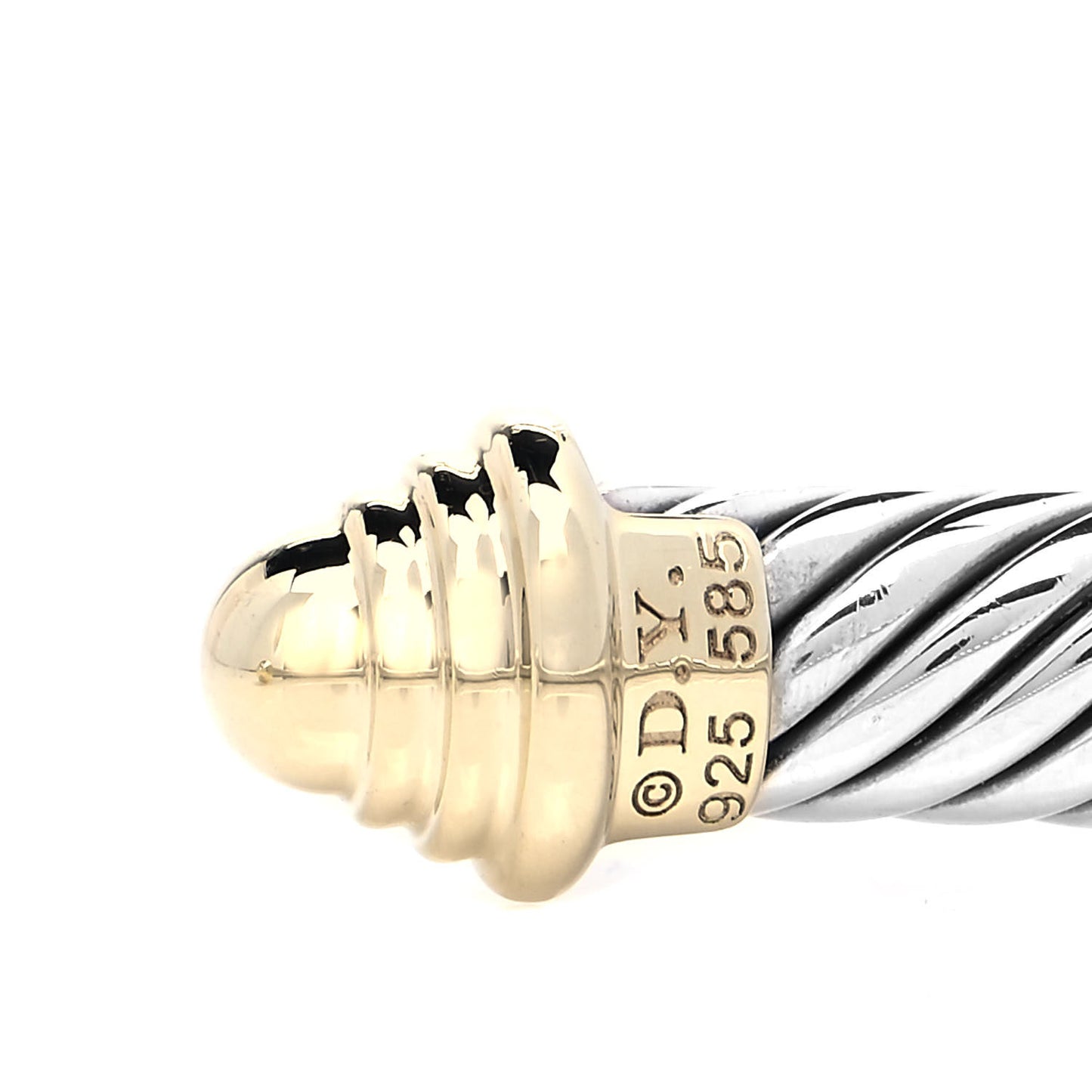 Sterling Silver 14K Yellow Gold 5mm Cable Classics Bracelet