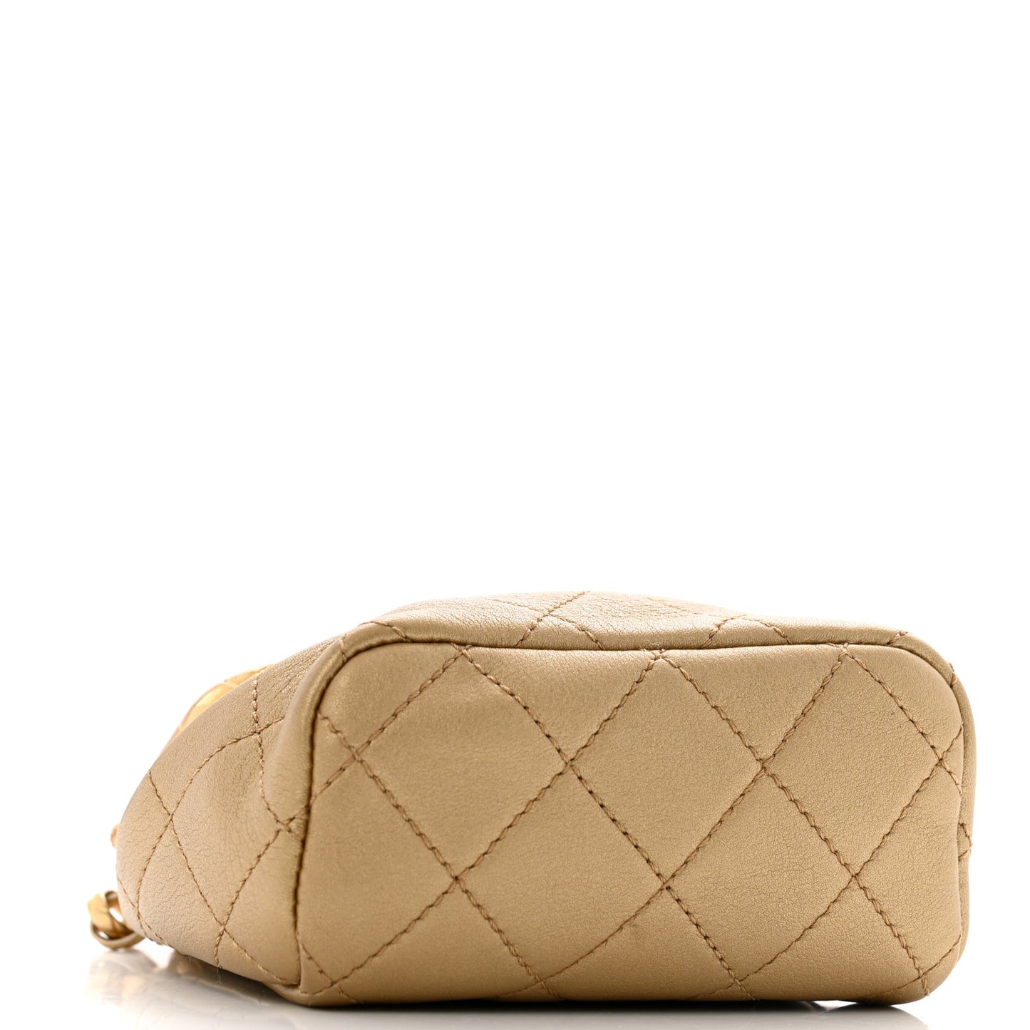 Metallic Lambskin Quilted Small My Crush Bag Gold