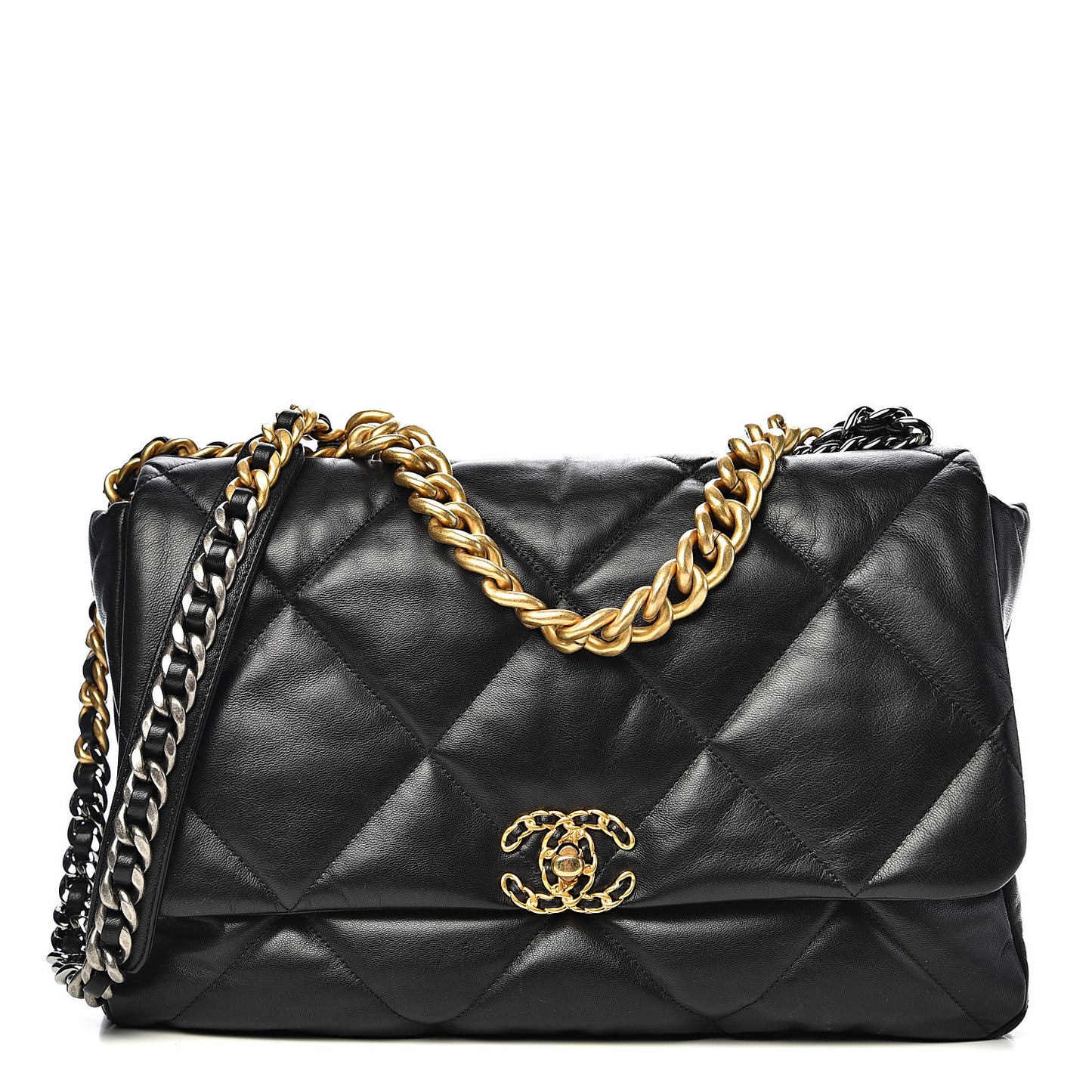 Goatskin Quilted Maxi 19 Flap Black