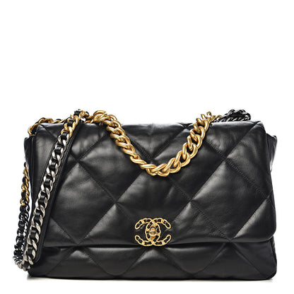 Chanel Goatskin Quilted Maxi 19 Flap Black 1 of 10
