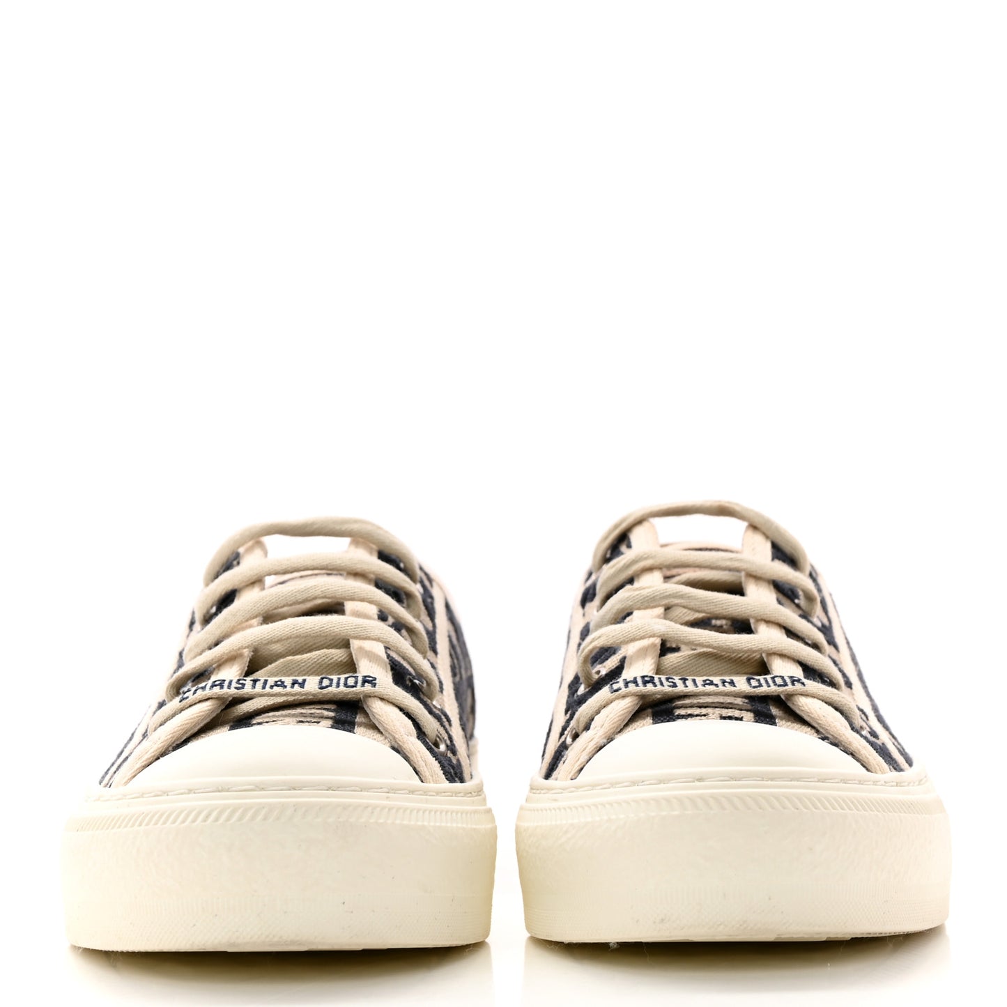 Canvas Oblique Walk 'N' Dior Low Top Sneakers 36 Deep Blue