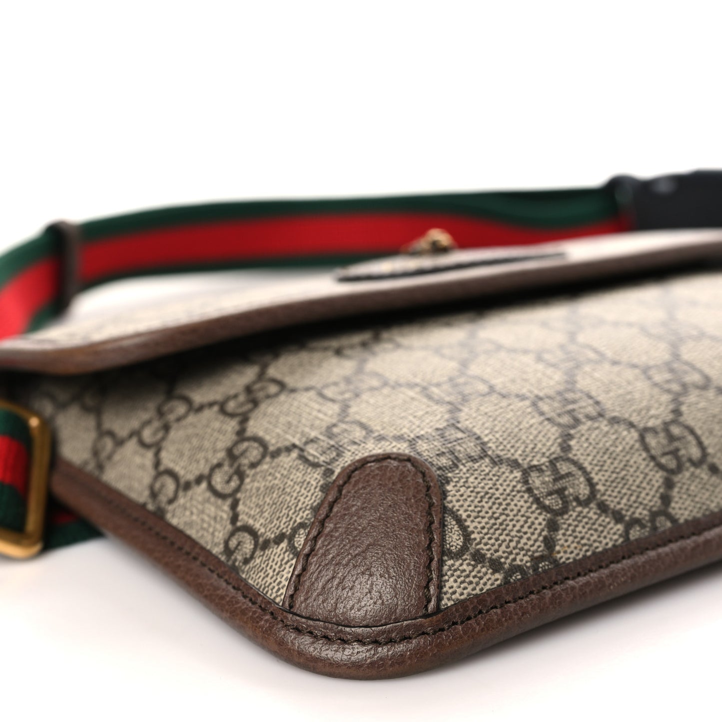 GG Supreme Monogram Neo Vintage Web Belt Bag Brown
