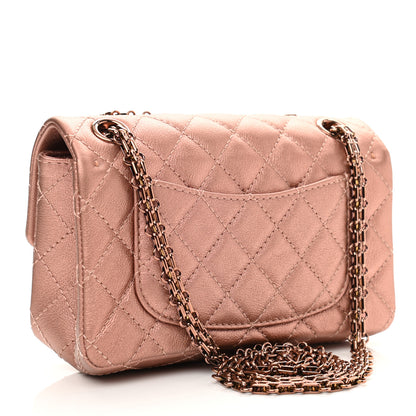 Chanel Metallic Grained Calfskin Quilted 2.55 Reissue Mini Flap Copper Pink 3 of 11