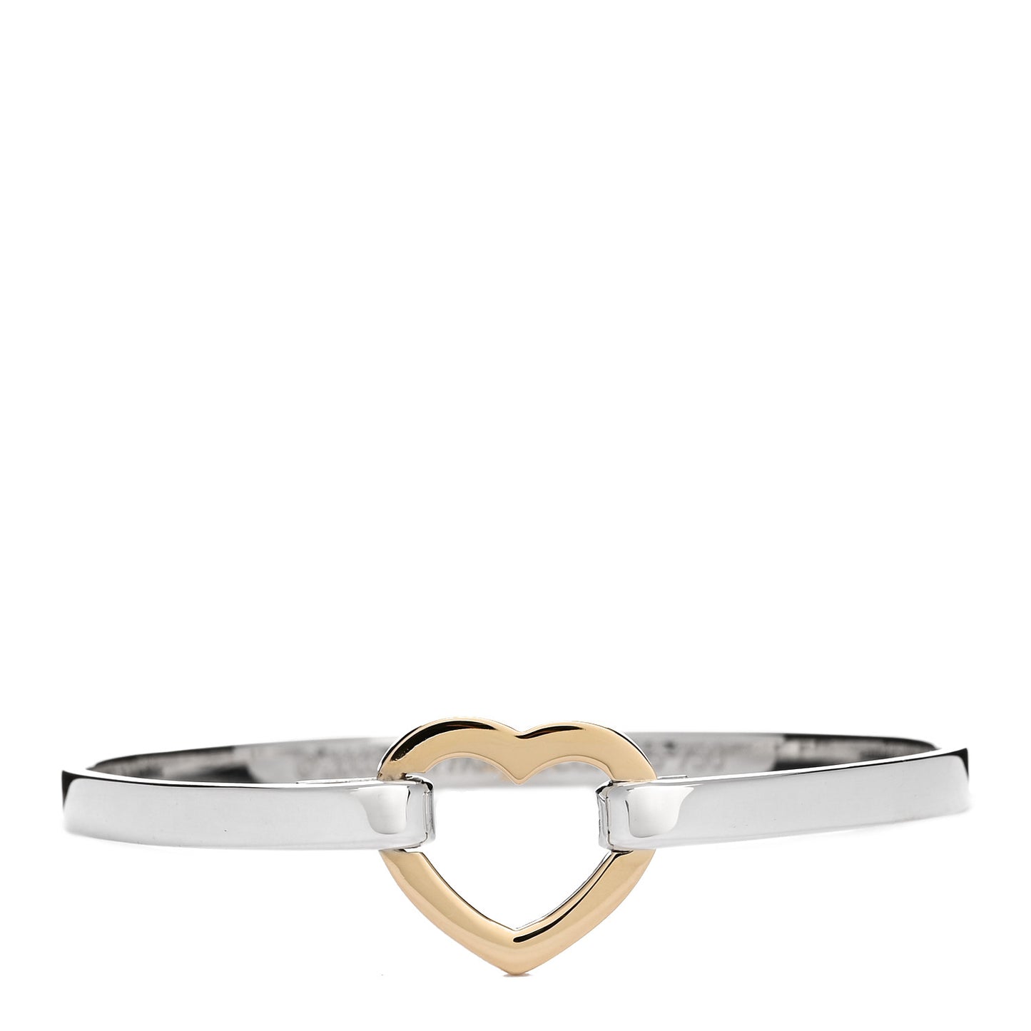 Sterling Silver 18K Yellow Gold Heart Buckle Bracelet