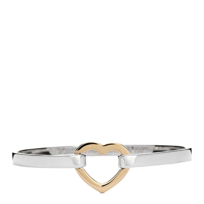 Tiffany Sterling Silver 18K Yellow Gold Heart Buckle Bracelet 1 of 3