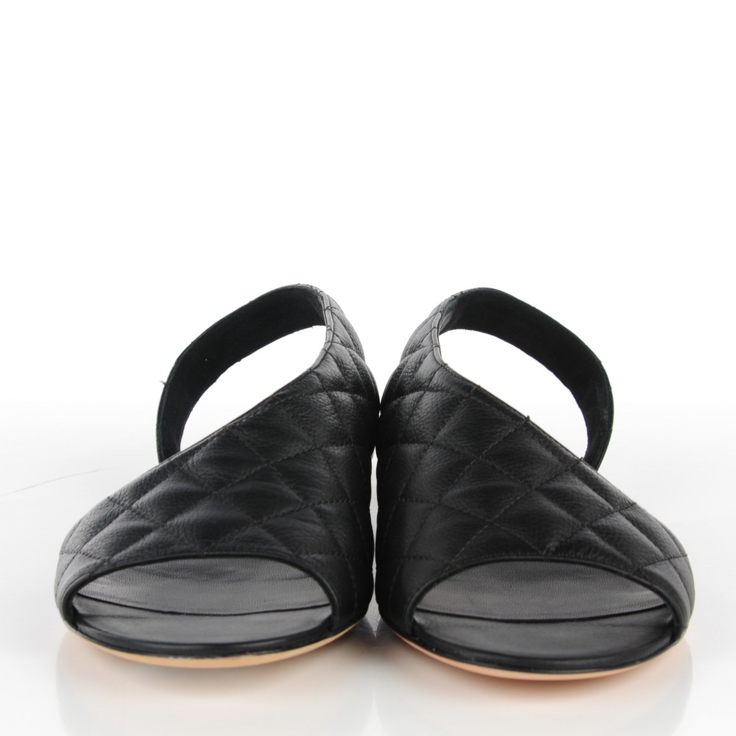 Chanel Calfskin Quilted Slingback Sandals 35 Black 2 of 7