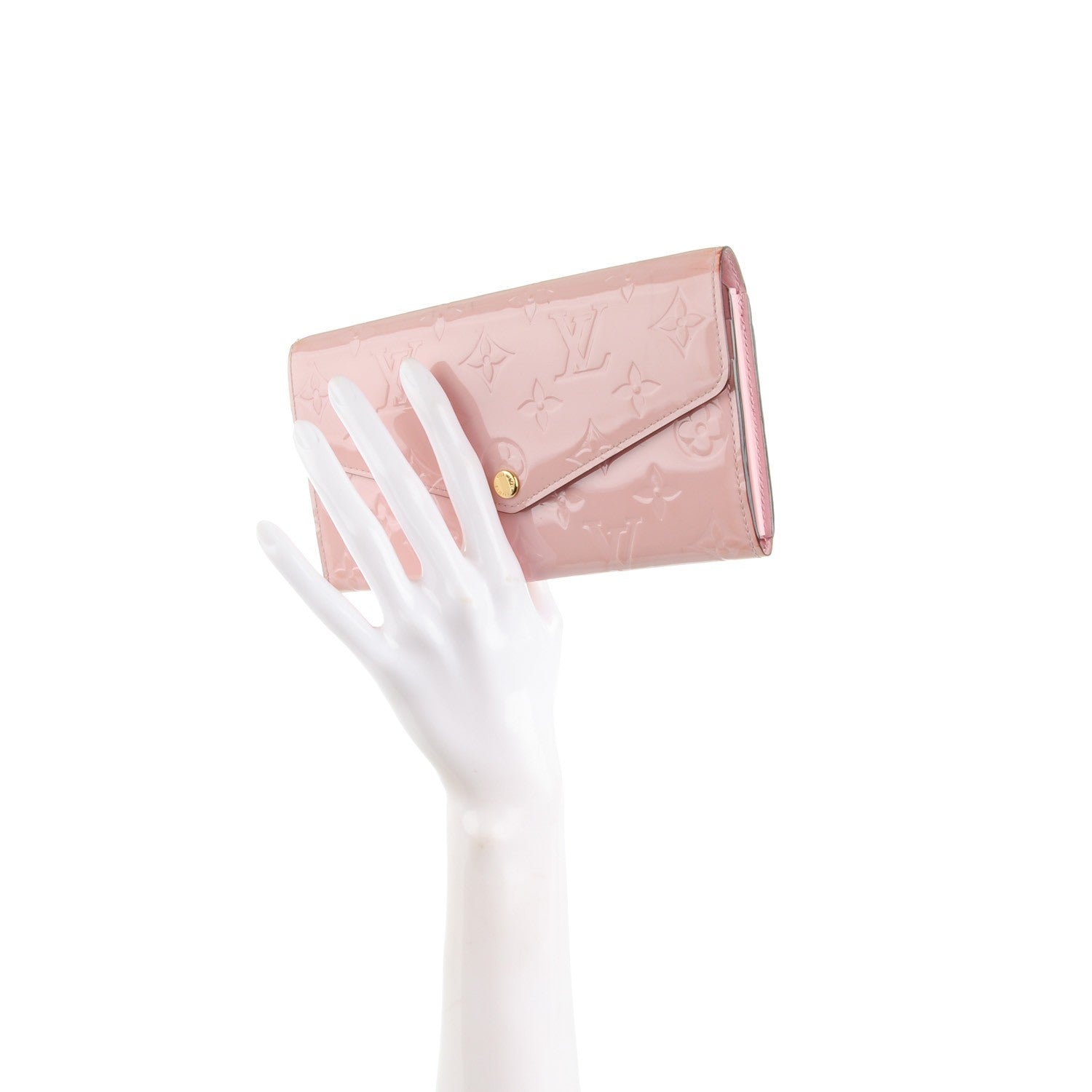 Louis Vuitton Vernis Sarah Wallet NM Rose Ballerine 2 of 8