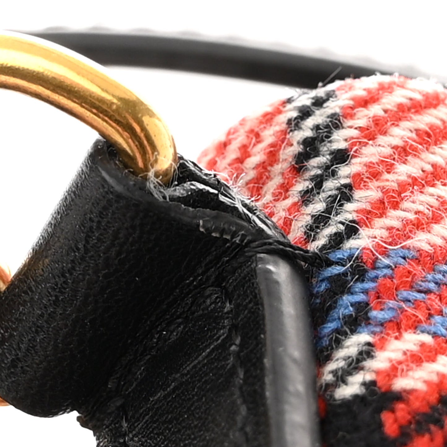Tartan Calfskin Nano Luggage Red Blue
