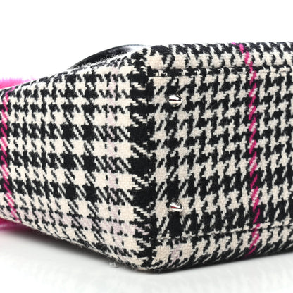 Christian Dior Tweed Crocodile Mink Plaid Medium Lady Dior Black Pink White 8 of 9
