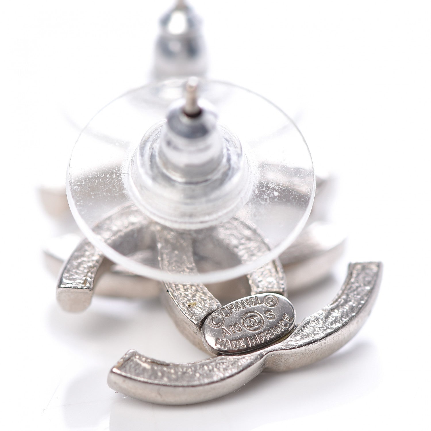 Chanel Crystal CC Earrings Silver 4 of 5