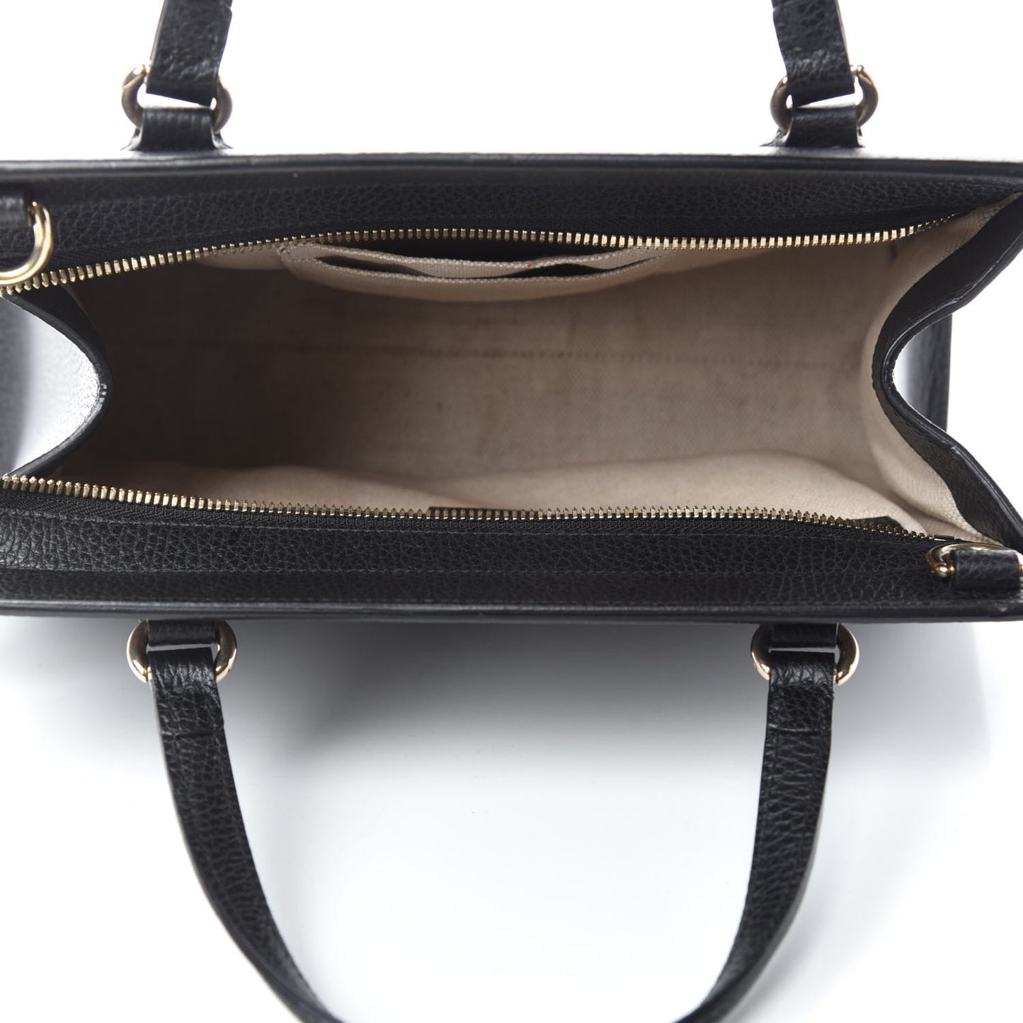 Pebbled Calfskin Medium Soho Top Handle Satchel Black