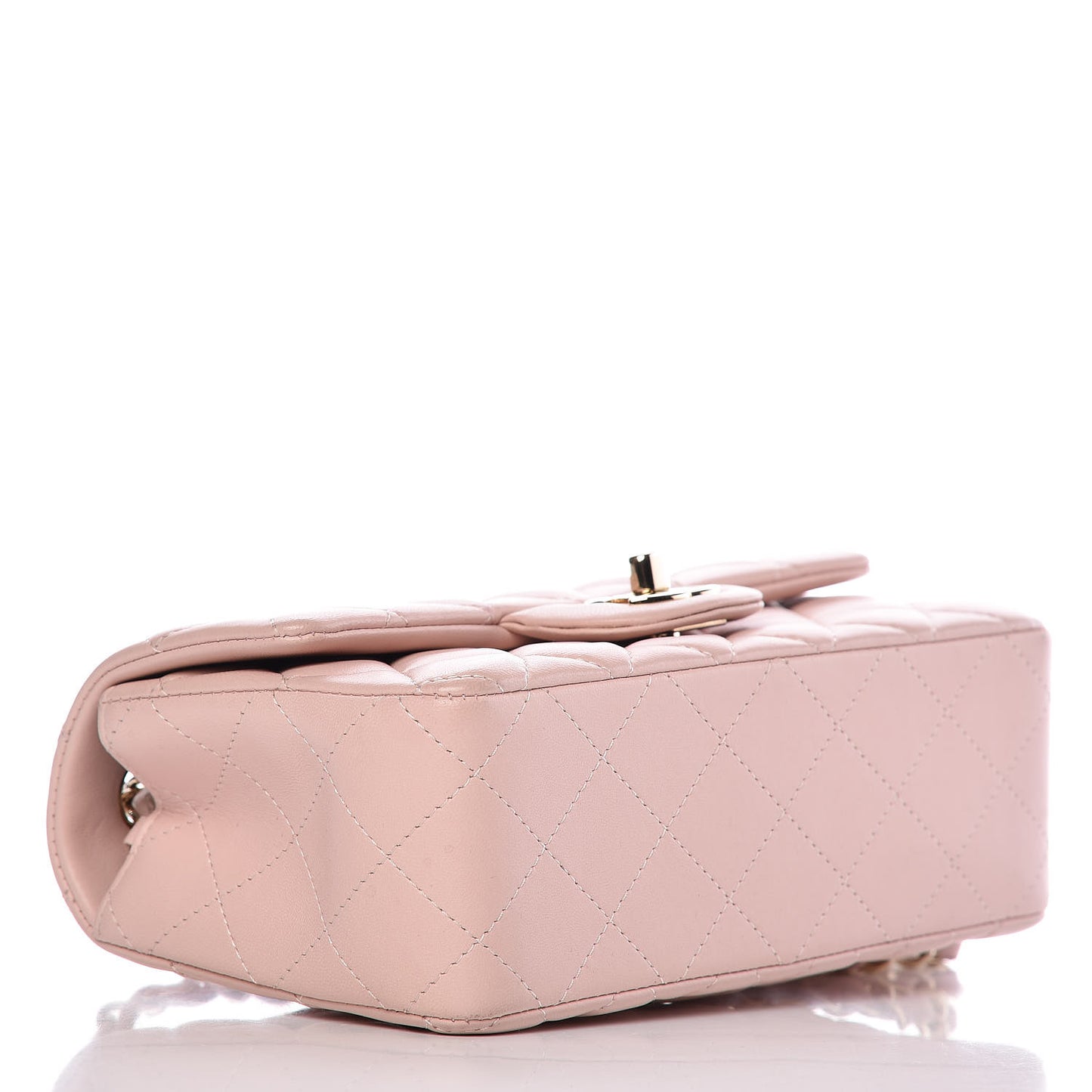Lambskin Quilted Mini Rectangular Flap Pink