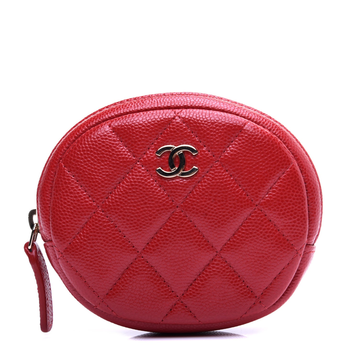 Chanel Caviar Quilted Zip Around Classic Coin Purse Dark Pink 1 of 9