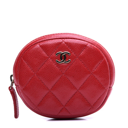 Chanel Caviar Quilted Zip Around Classic Coin Purse Dark Pink 1 of 9