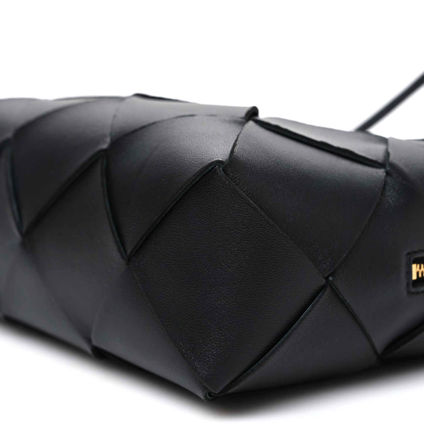 Lambskin Maxi Intreccio Small Cassette Camera Bag Black