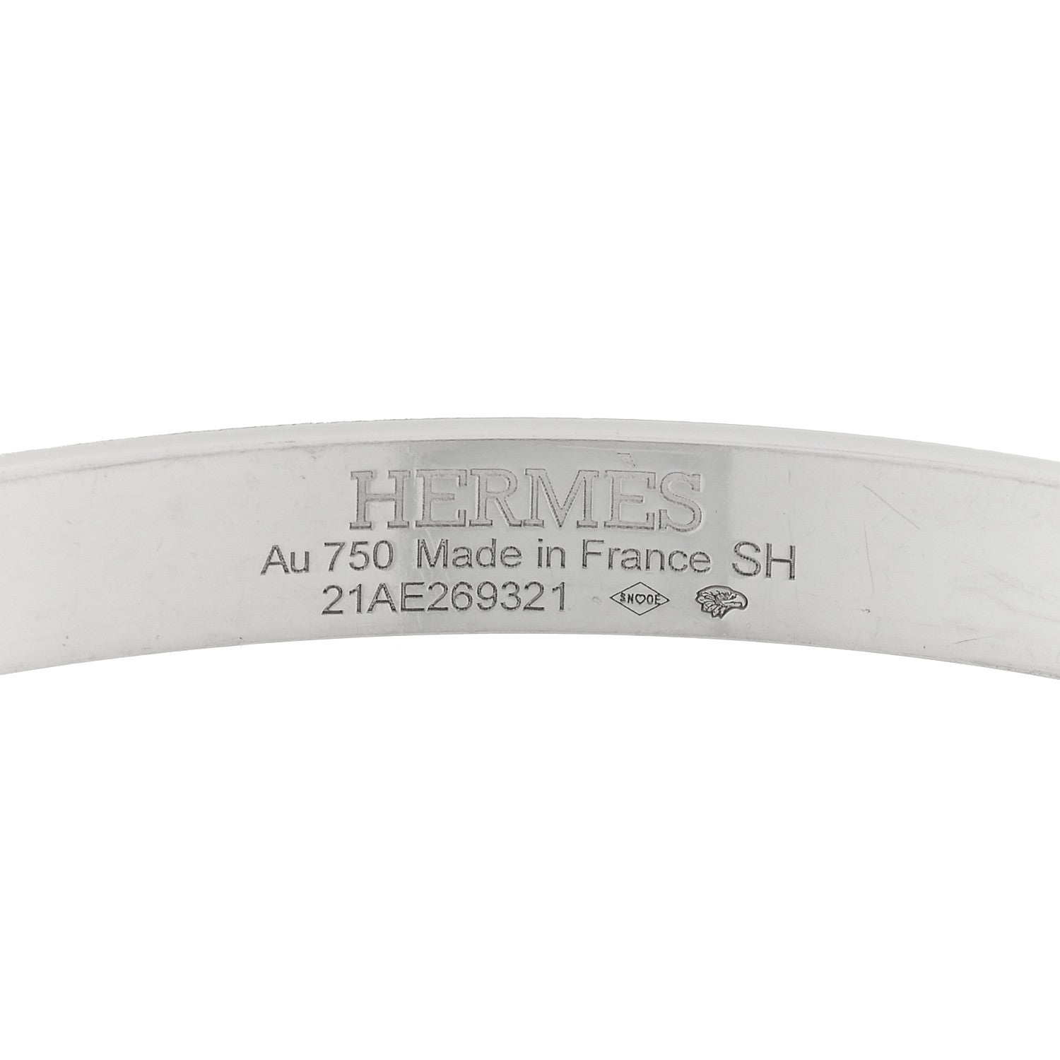 Hermes 18K White Gold Diamond PM Kelly Pave Bracelet SH 3 of 3