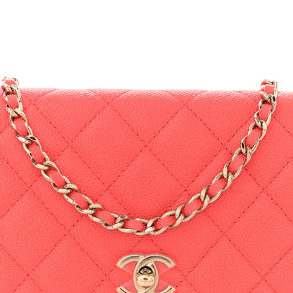 Chanel Caviar Quilted Bow Wallet On Chain WOC Orange 8 of 11