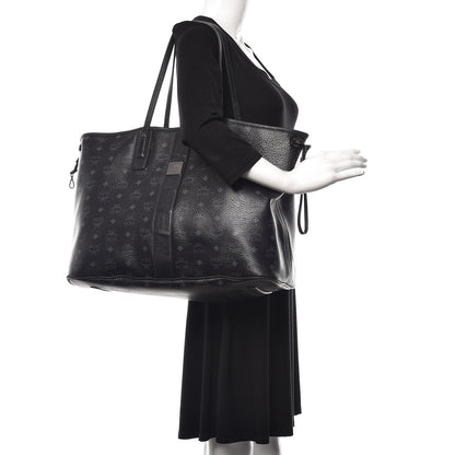 MCM Visetos Large Liz Reversible Shopper Tote Black 3 of 24