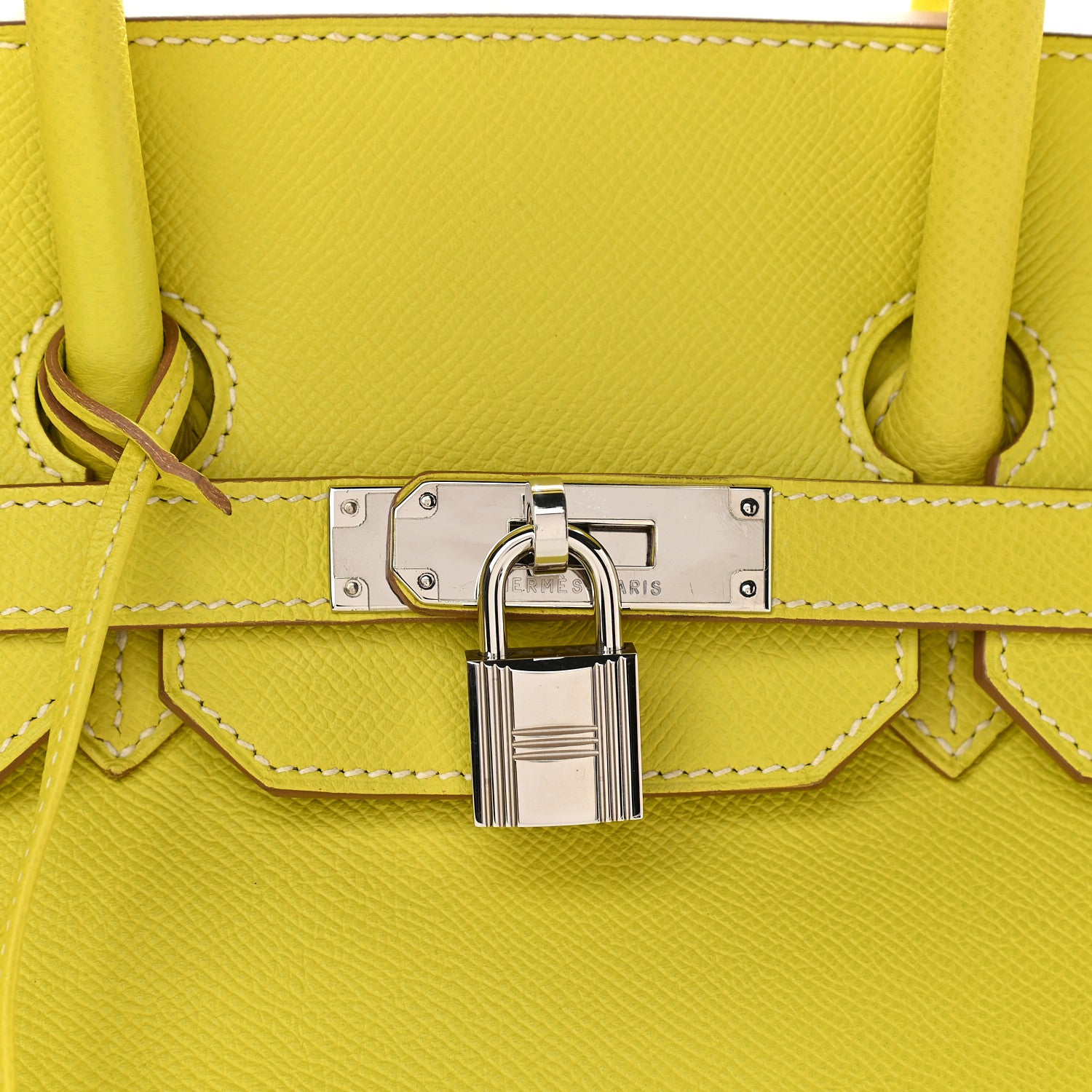 Hermes Epsom Candy Birkin 35 Lime Gris Perle 9 of 10
