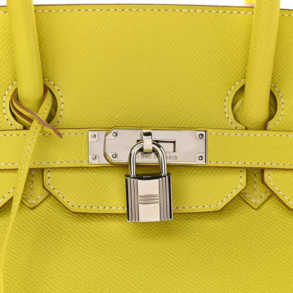 Hermes Epsom Candy Birkin 35 Lime Gris Perle 9 of 10