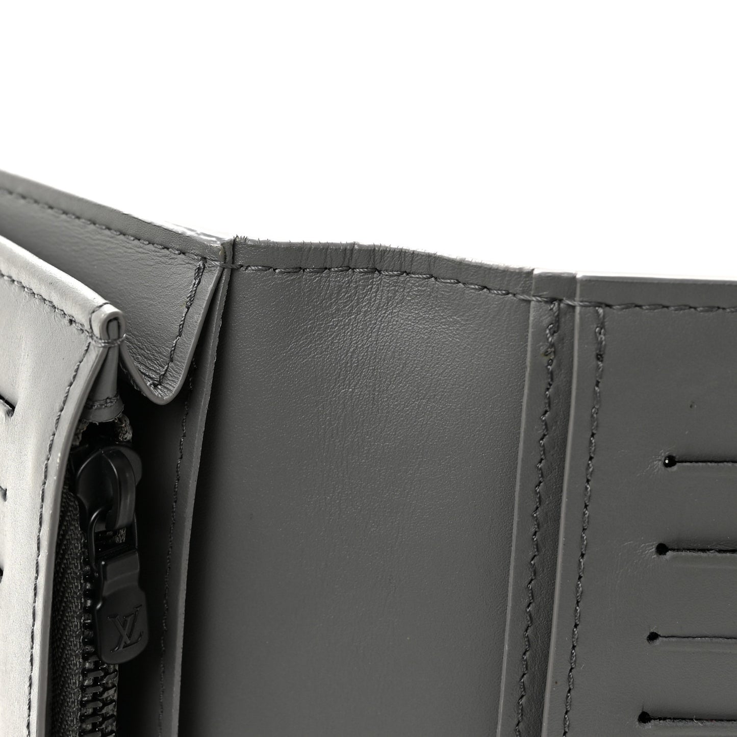 Calfskin Monogram Shadow Brazza Wallet Anthracite Gray