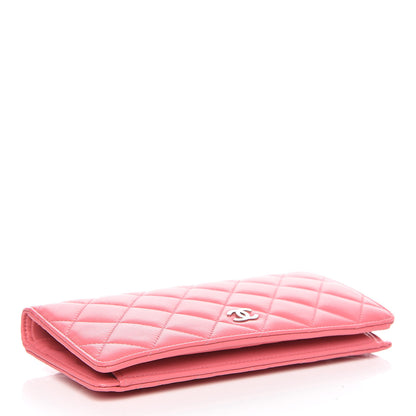 Chanel Lambskin Quilted Yen Wallet Dark Pink 4 of 10