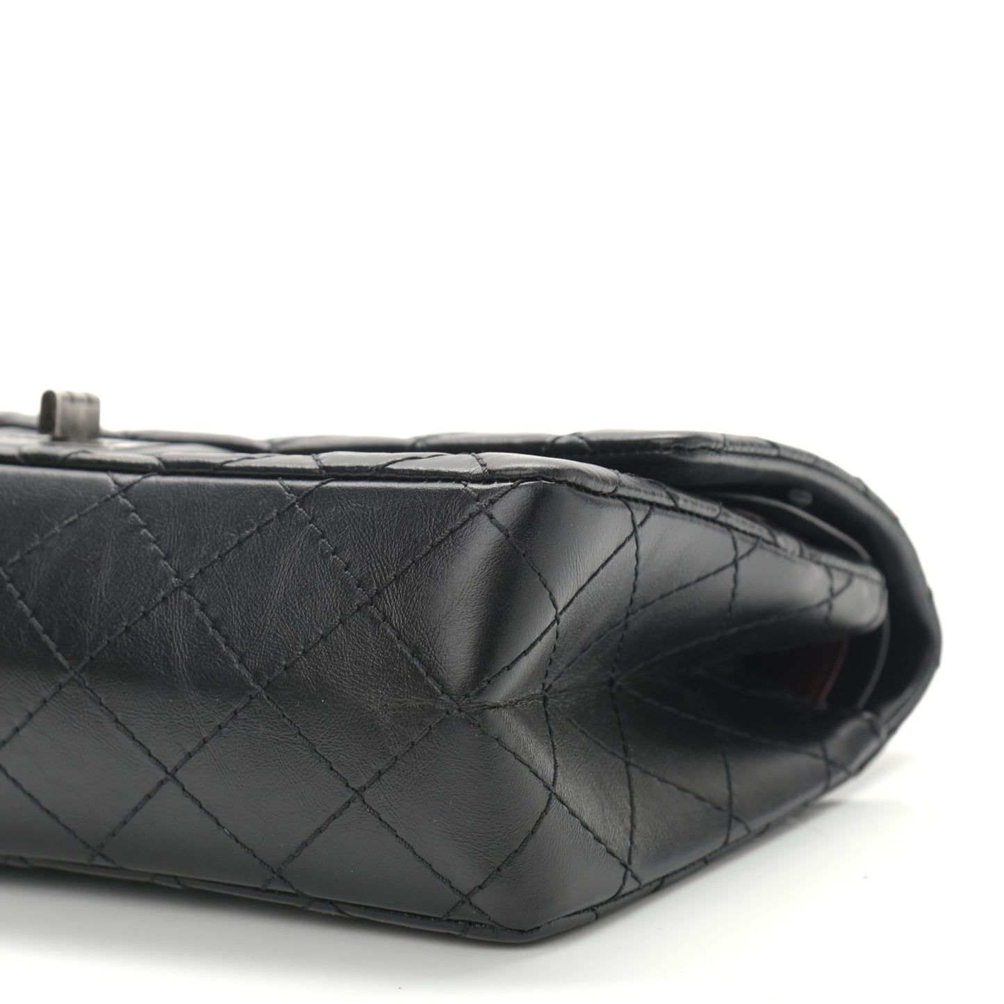Aged Calfskin Quilted 2.55 Reissue 225 Flap Black