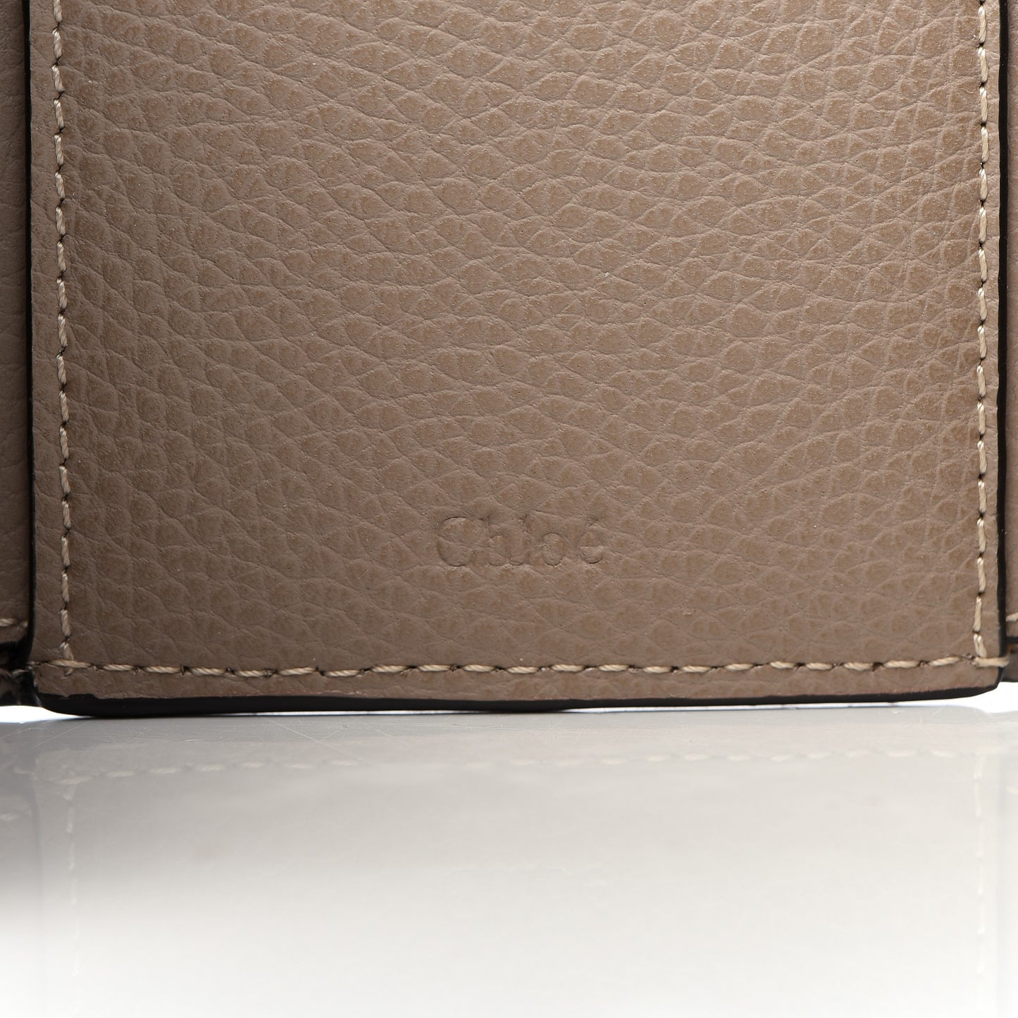 Grained Calfskin Small Darryl Trifold Wallet Motty Grey