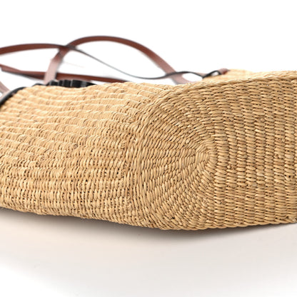 Loewe Calfskin Raffia Paulas Ibiza Small Basket Tote Bag Natural Tan 7 of 8