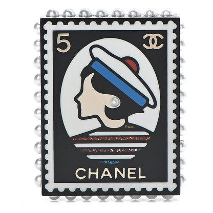 Chanel Resin Glitter CC Sailor Brooch Black Multicolor 1 of 5