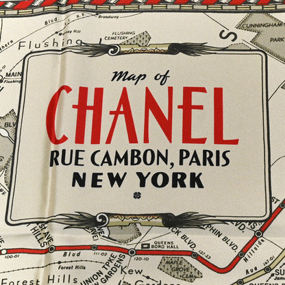 Chanel Silk CC Square Scarf White Multicolor Red 2 of 3