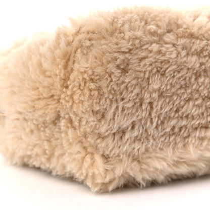 Saint Laurent Shearling Lambskin Quilted Sade Puffer Envelope Clutch Natural Beige 7 of 8