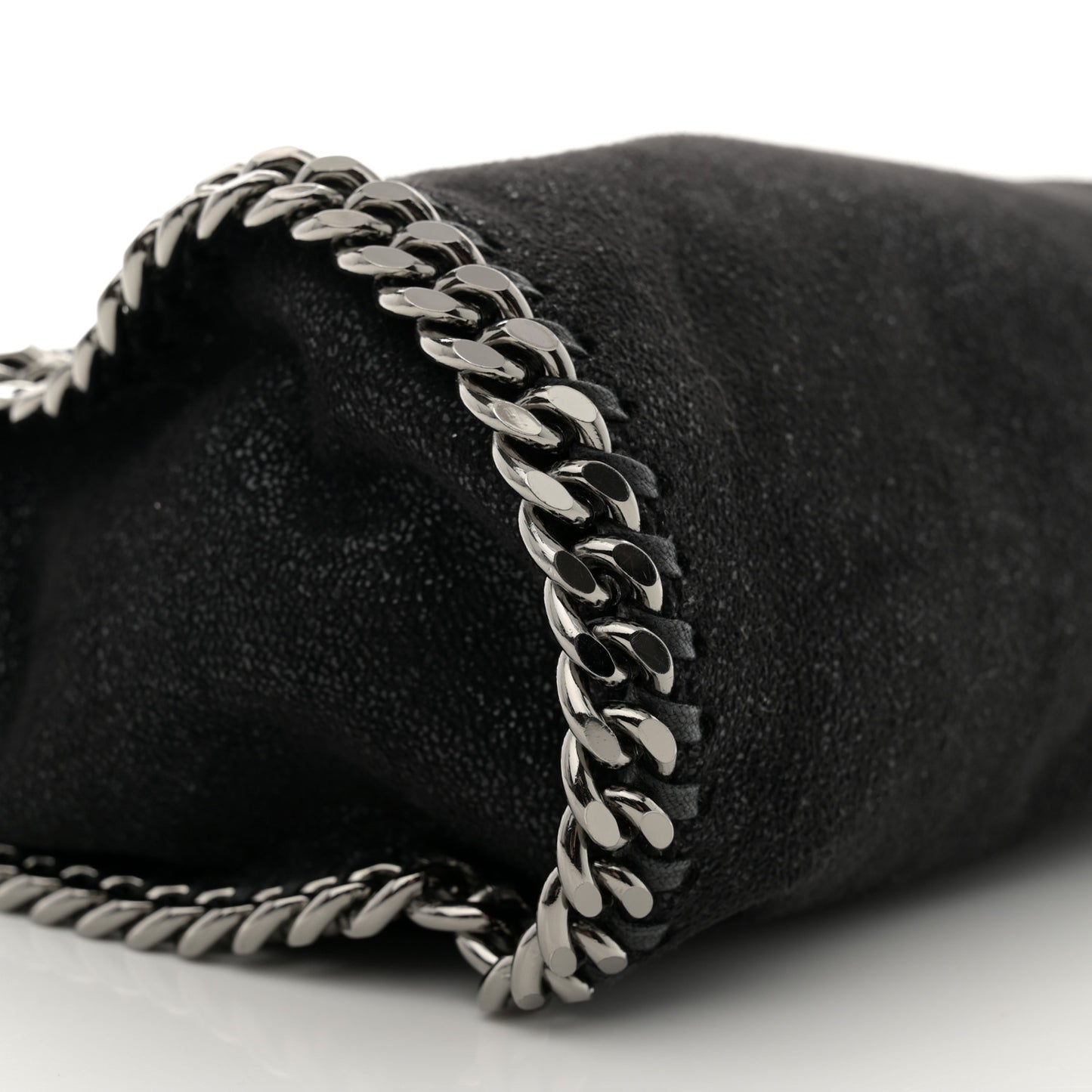 Shaggy Deer Mini Falabella Fold Over Tote Black
