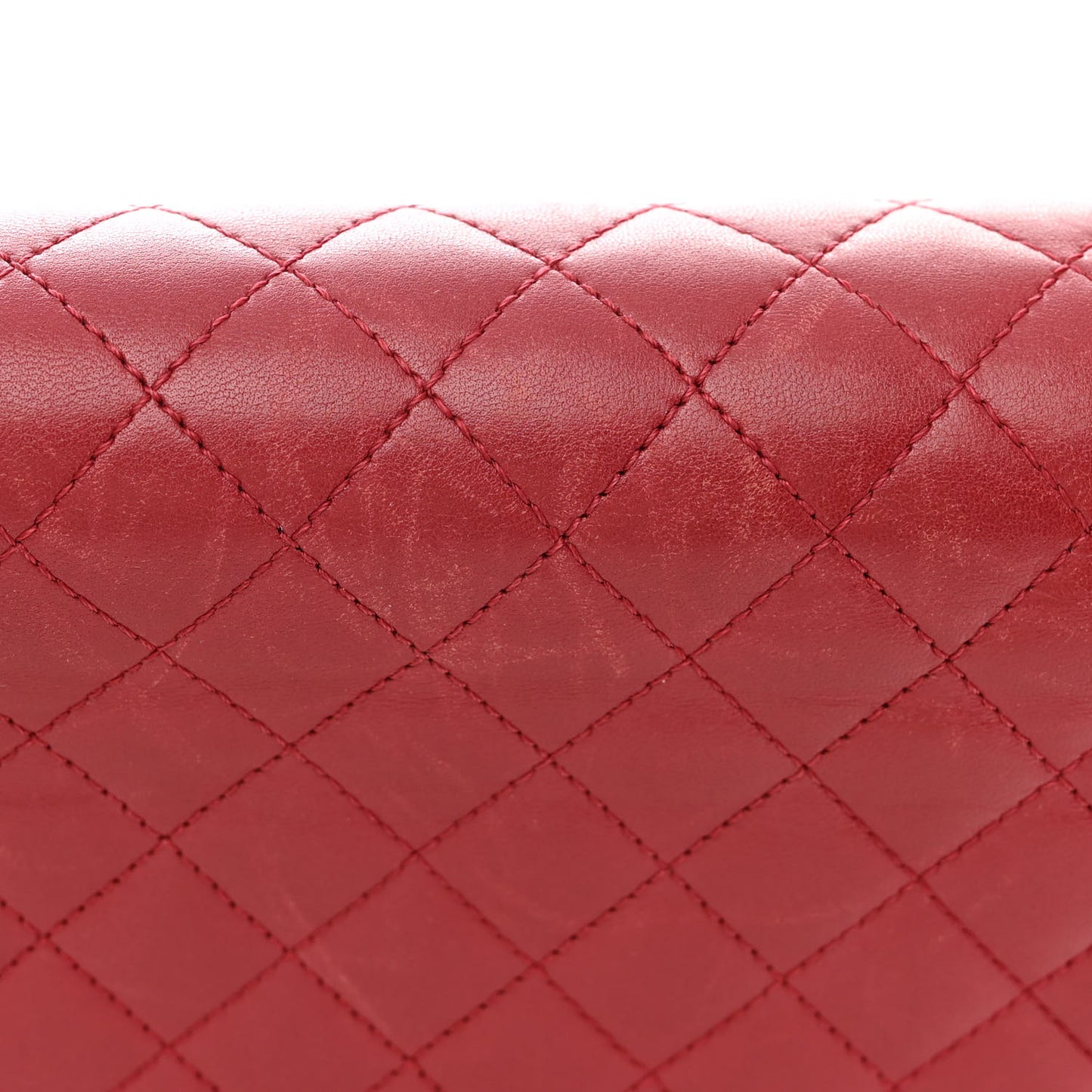 Lambskin Quilted Large Boy Flap Red