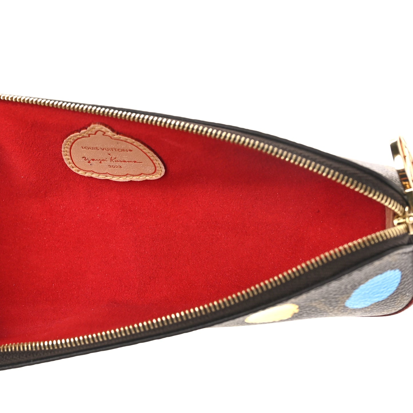 X YK Monogram Dots Elizabeth Pencil Pouch Multicolor