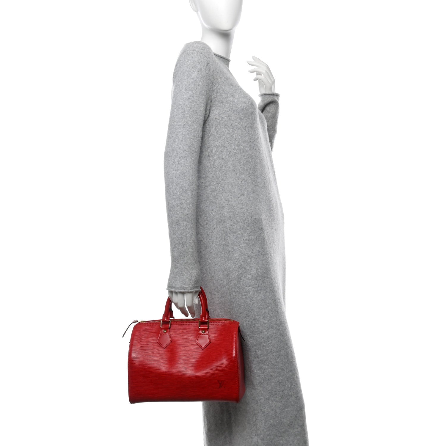 Louis Vuitton Epi Speedy 25 Castillan Red 2 of 15