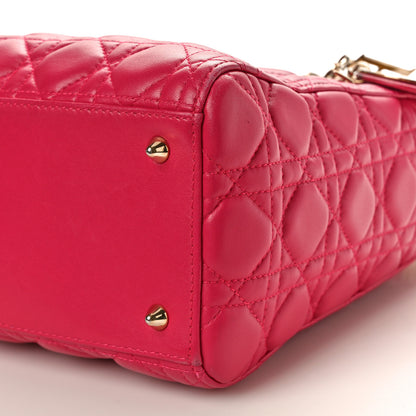 Christian Dior Lambskin Cannage Medium Lady Dior Fuchsia 10 of 13